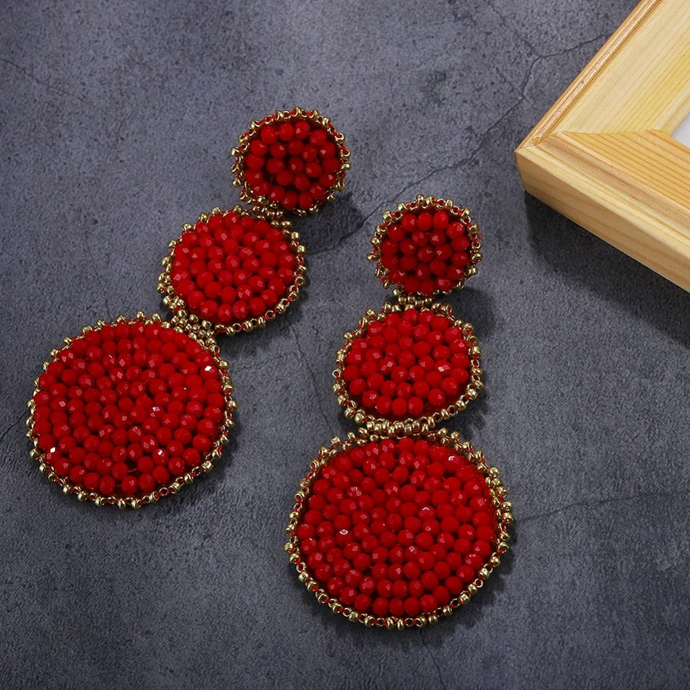 Девичьи богемные бусы серьги-капли для женщин модные Висячие свадебные серьги, ювелирные изделия Разноцветные Bijoux вечерние подарки оптом