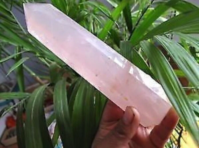 

100% Natural Rock pink ROSE Quartz Crystal Point Healing stone pillar 13cm-15cm