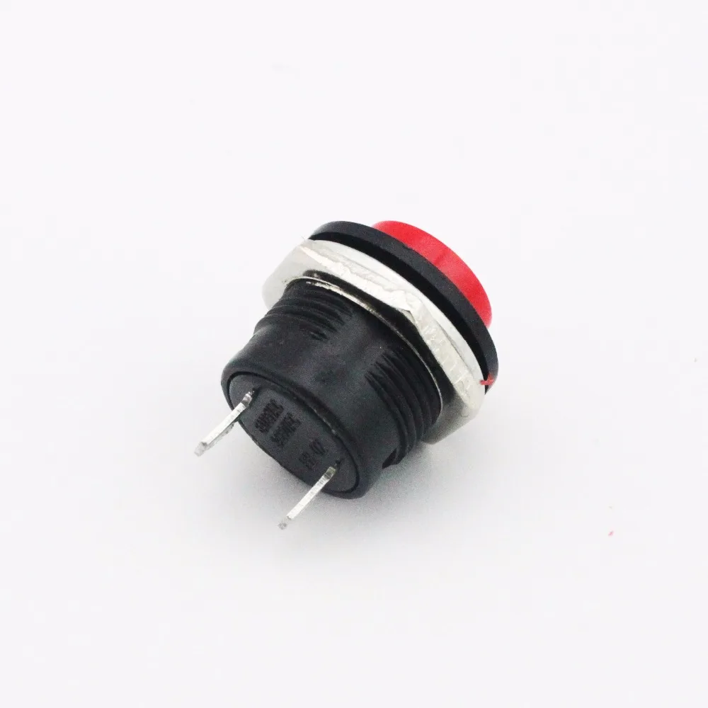 10 шт. AC 250V 3A 16 мм панельный монтажный SPST Мгновенный кнопочный переключатель |