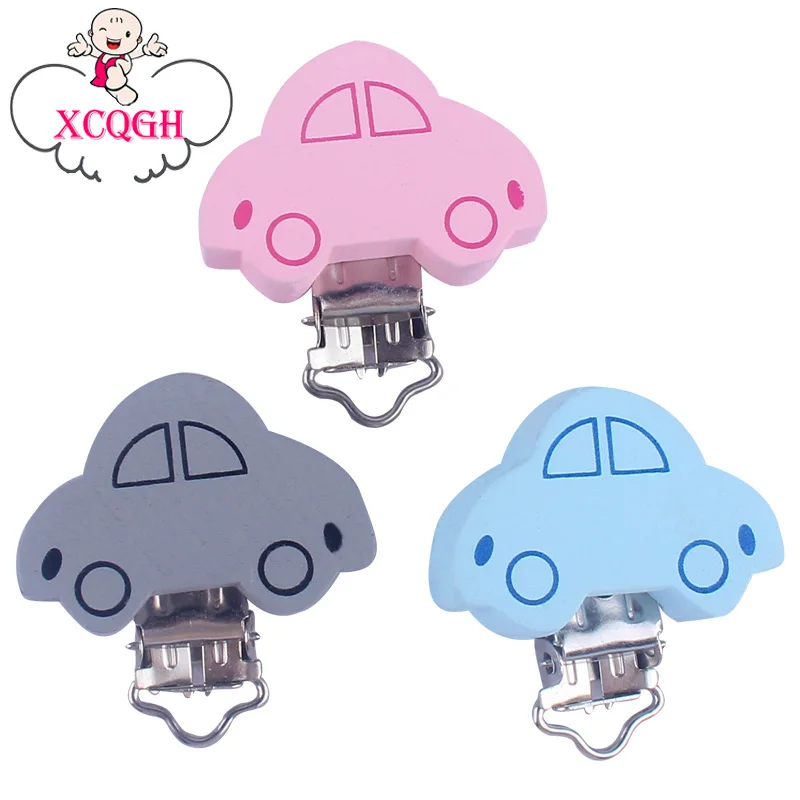 

XCQGH 5PCS Baby Pacifier Chain Clip Cartoon Car Model Clip Teether Jewelry With Nipple Clip Pacifier Clip