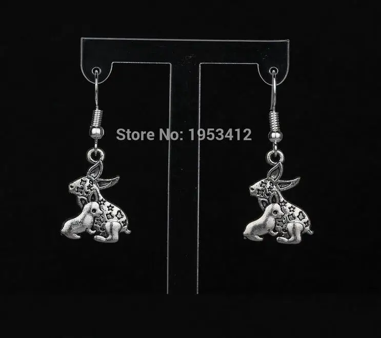 Vintage Silver Cat Acorn Deer Heart Bears Earrings Charms Drop/Dangle For Women Jewelry Accessories Mixed Style A997 | Украшения и