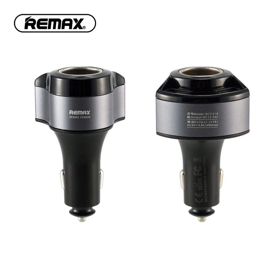 Автомобильное зарядное устройство REMAX с двумя USB-портами и прикуривателем 4 8 А |