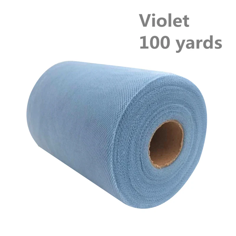 Violet Белый, розовый тюль в рулоне 15 см* 100 ярдов, свадебное украшение, рулон ткани, катушка, тюль, платье-пачка, сделай сам, органза, Детские вечерние принадлежности для душа - Цвет: Violet
