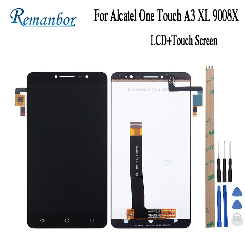 Remanbor для Alcatel One Touch A3 XL 9008x 9008d ЖК-дисплей Дисплей + Сенсорный экран 6 'ɺssembly