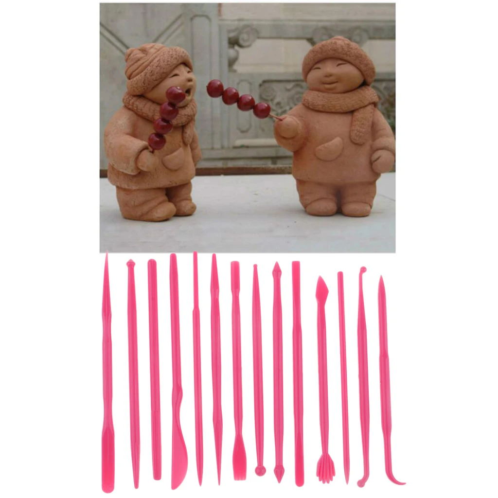 Набор из 14 розовых полимерных глин для творчества детский инструмент