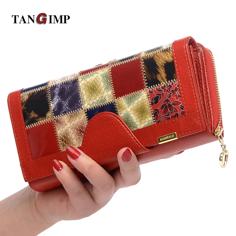 TANGIMP 2017 Новых Мужчин Кошельки Натуральная Кожа Мозаика Аллигатор Зерна Hasp