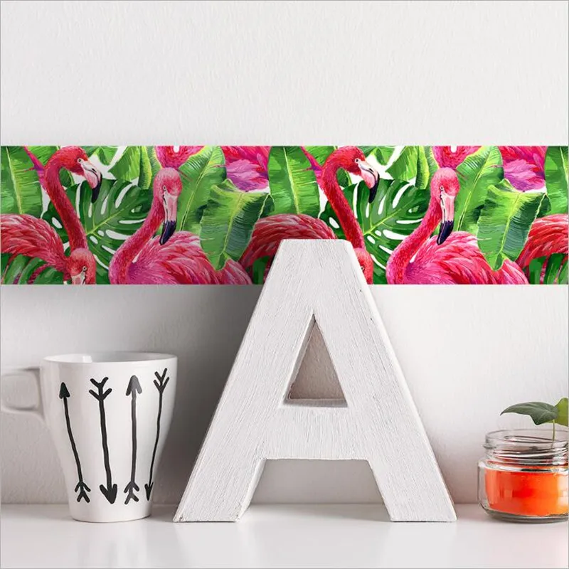 INS Стиль Эко-дружественных ПВХ Фламинго границы рулон моды декоративная Плинтус