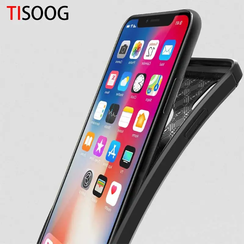 Новейший чехол TISOOG для iphone x полный защитный из поликарбоната и ТПУ силиконовый