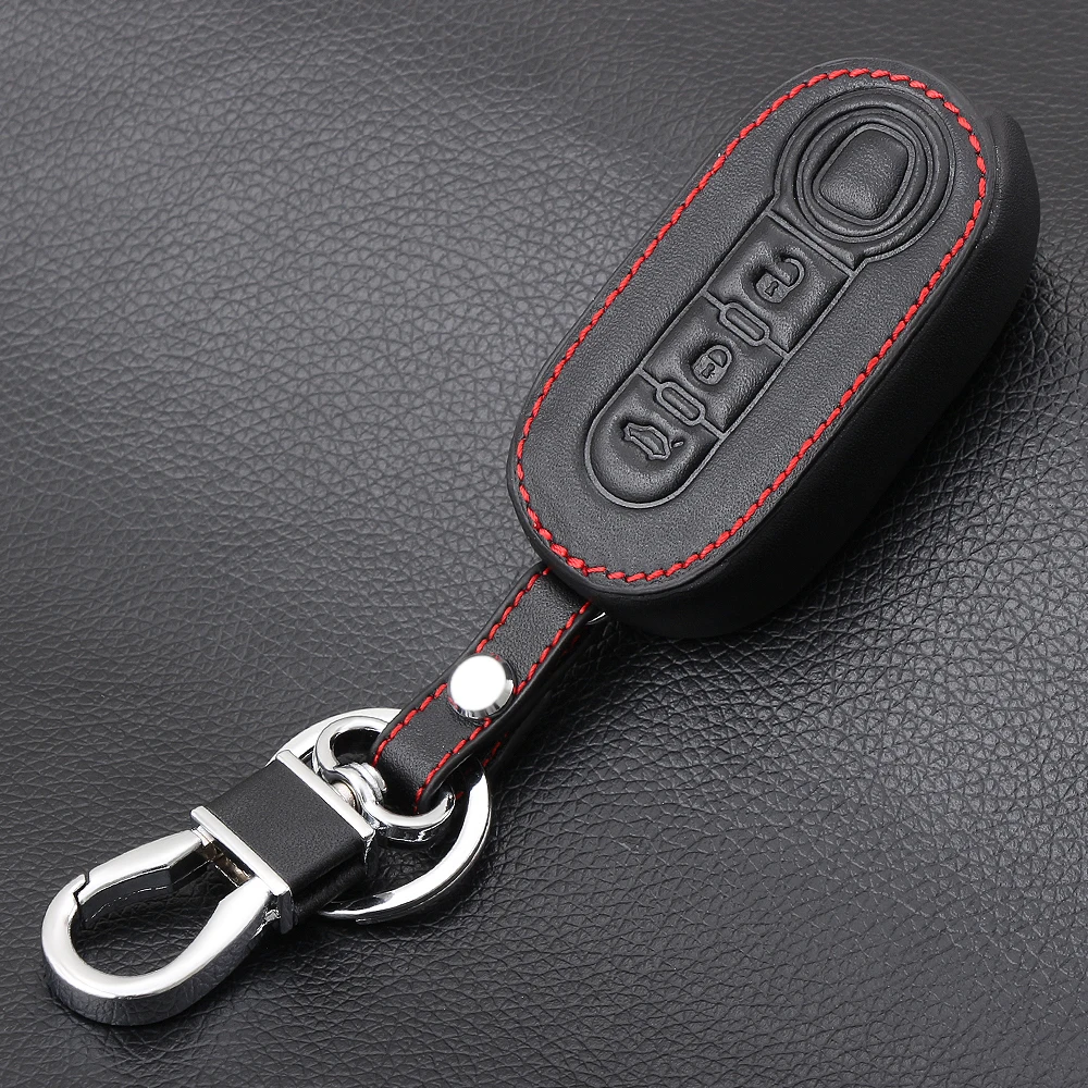 Чехол для автомобильного ключа из натуральной кожи чехол Fiat 500 Panda Punto Bravo 3