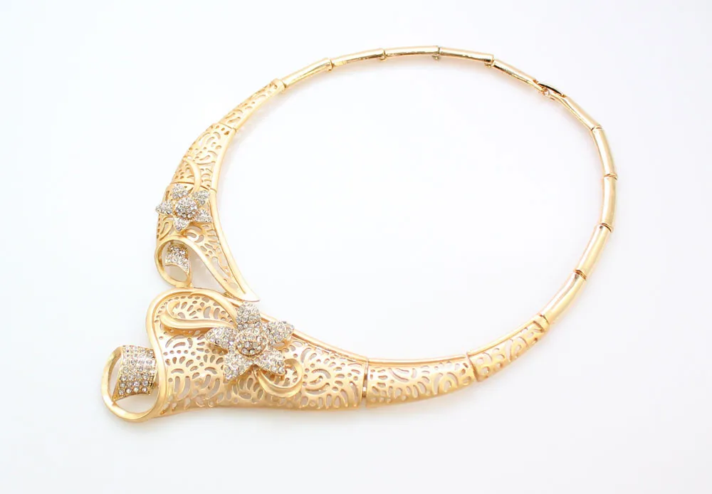 Женский золотой цвет новый дизайн австрийский кристалл Африка Дубай Свадебная