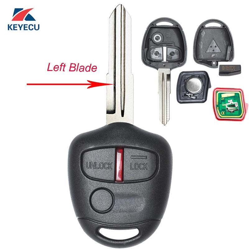 Запасная деталь KEYECU 3 кнопки 433 МГц ID46 для Mitsubishi Lancer 2009-2013 идентификатор FCC: Φ MIT8 Blade