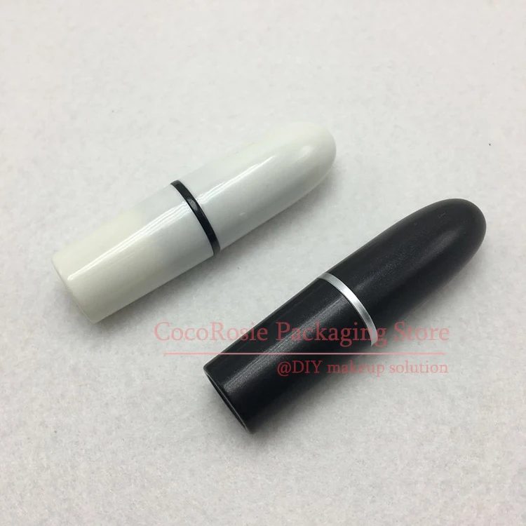 Пустой тюбик для помады (50 шт./лот) в форме пули Черный/Белый бальзама губ диаметр