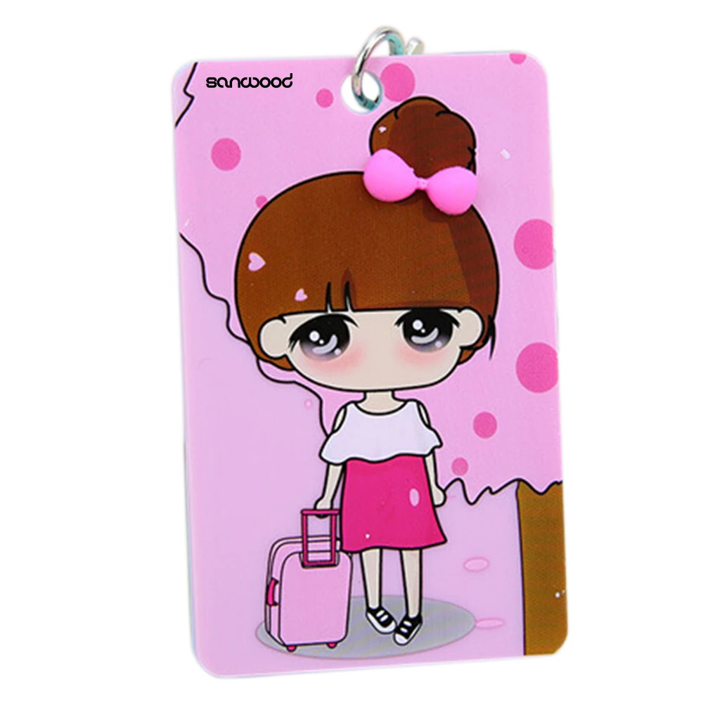 Брелок для ключей с мультяшным рисунком чехол из ПВХ кредитных карт автобуса