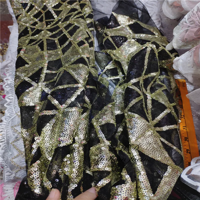 Новейшие блестки/кружево с вышивкой/ткань для модного платья сетка блестками