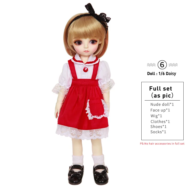 1/6 BJD кукла полный набор костюм Linachouchou DaisyA MiuCotton Конфеты Крем Мелисса Хлоя милый YOSD парик одежда обувь Littlefee полный набор - Цвет: DaisyA Fullset