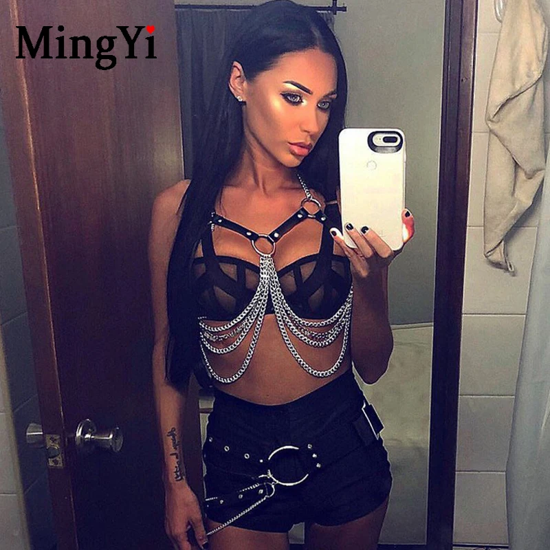 Соблазнительные туфли с серебряными цепочка бюстгальтер без косточек Bodychain