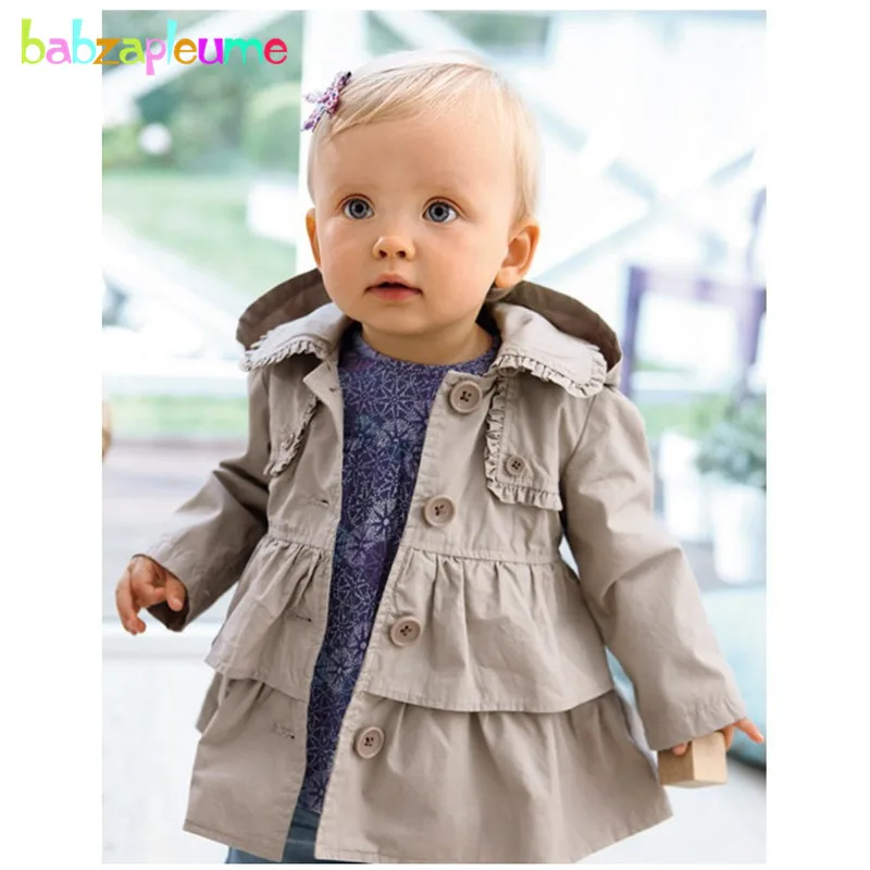 

Babzapleume/весенне-осенняя верхняя одежда для малышей от 1 до 5 лет, куртки для маленьких девочек милое детское пальто с капюшоном одежда для дете...