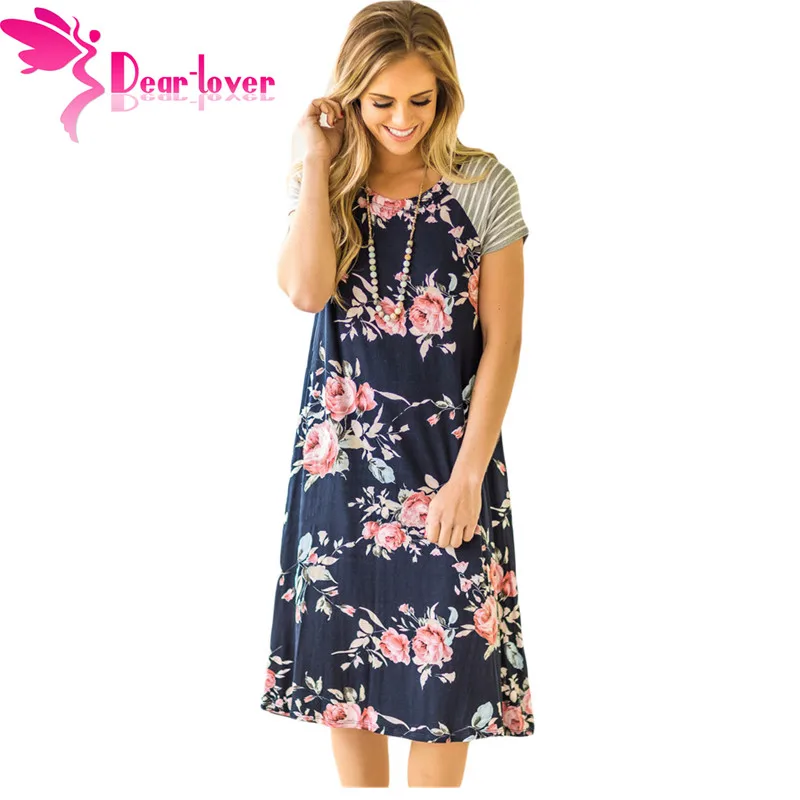 Dear Lover футболки Платья Женская Летняя туника белый фон цветочный принт А силуэт