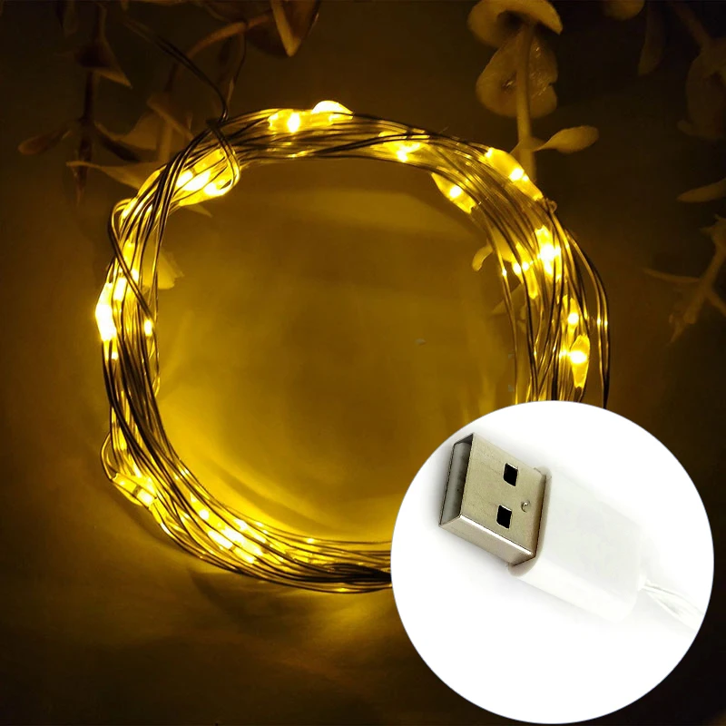 LYFS 2 м 20 светодиодный USB мощный медный провод светодиодный светильник для праздничной вечеринки Свадебная гирлянда, рождественские украшения лампы