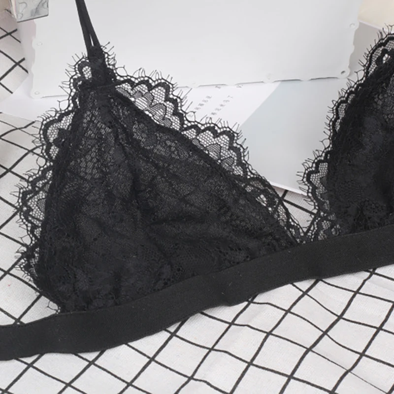 Женское ультратонкое кружевное нижнее белье Bralette с глубоким v образным вырезом