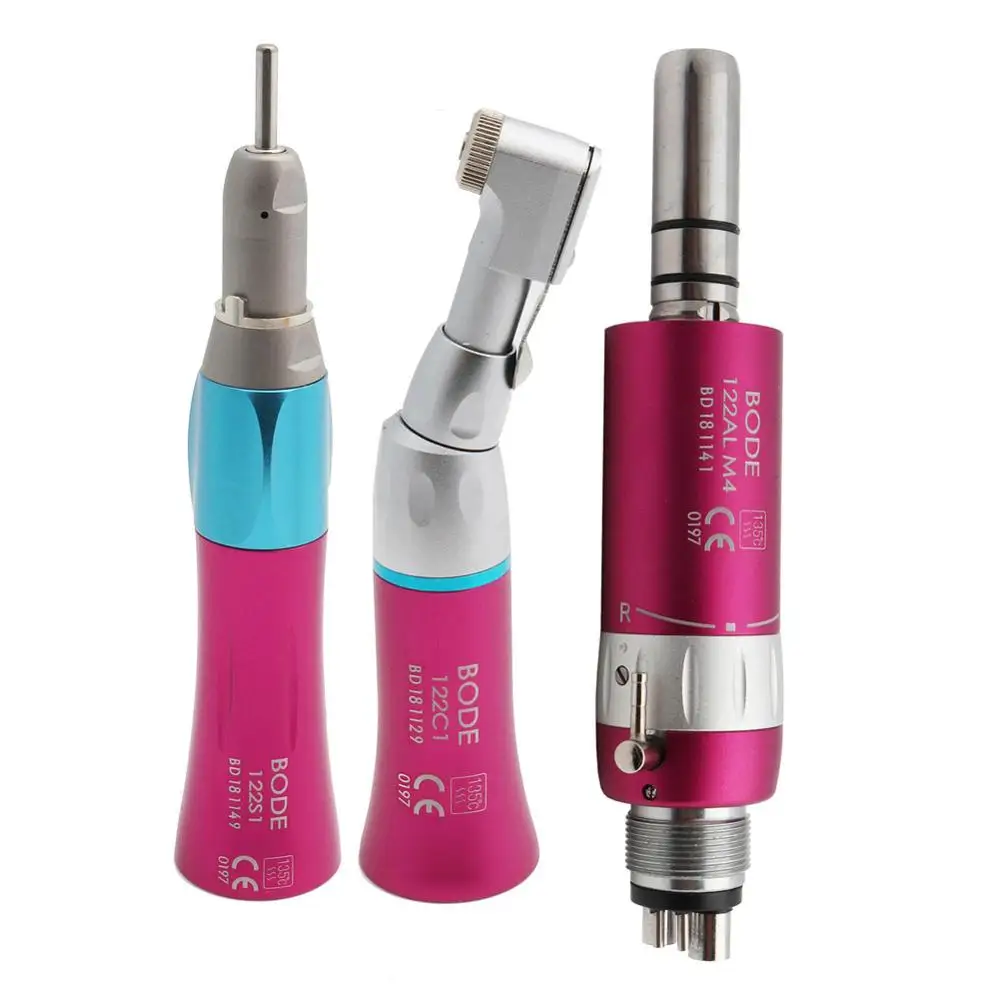 Low Speed Kit 4Holes Стоматологическая низкой Скорость наконечник Комплект прямо с косым углом пневматический двигатель воздушная турбина комплект 2/4 отверстия доступных способствует розовый - Цвет: Low Speed Kit 4Holes