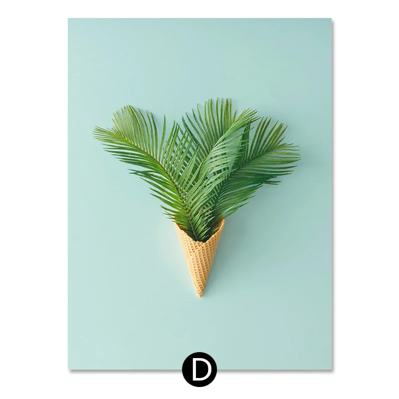 

Flower Green Leaves Decor Wall Art Canvas Painting Nordic Minimalist Poster Wall Pictures For Living Room Art Prints