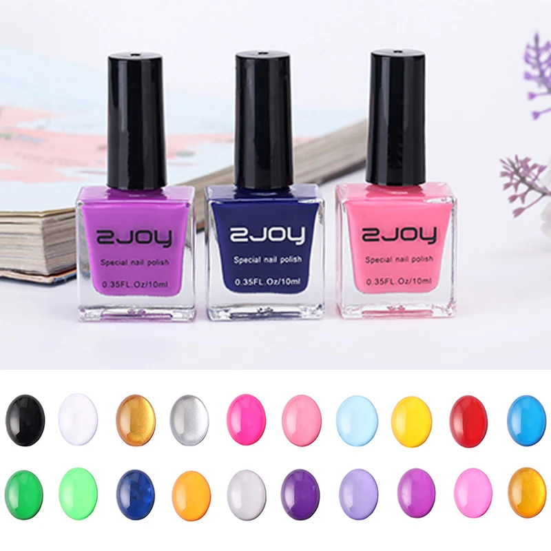 

1Bottle Candy Color Nail Stamping Polish 10ml Colorful Nail Art Plate Printing Lacquer Gold Silver Nail Stamp Varnish 20 Colors