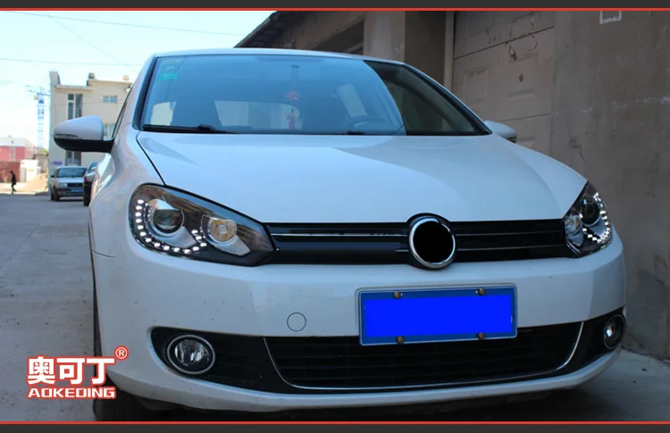 AKD автомобильный Стайлинг для VW Golf 6 светодиодный налобный фонарь 2009-2012 R20 дизайн гольф светодиодный DRL Hid головной фонарь Ангел глаз биксеноновый луч аксессуары
