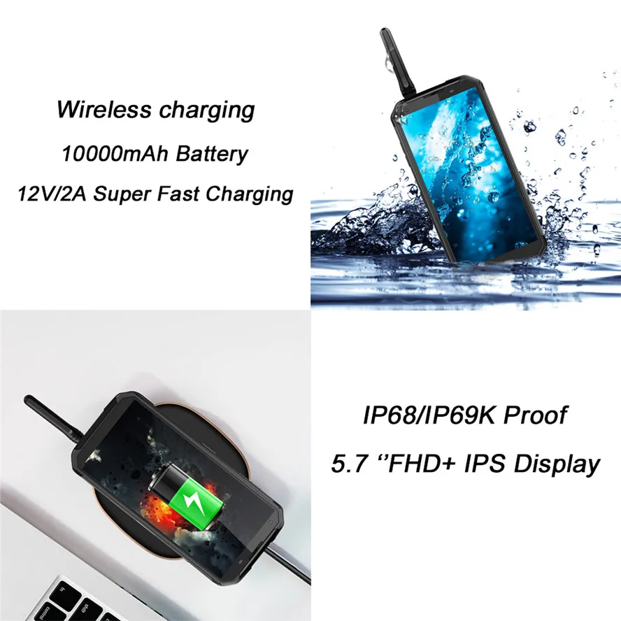 Мобильный телефон Blackview BV9500 Pro Android 8 1 четыре ядра 5 7 дюймов 18:9 MTK6763T 6 ГБ ОЗУ 128 Гб ПЗУ