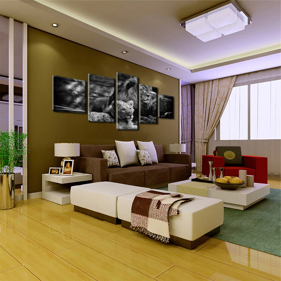 Картина на холсте с изображением Льва 5 шт. | Дом и сад