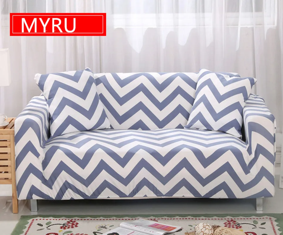 

Modern Striped Sofa Slipcovers Tight Wrap All-inclusive Slip-resistant Elastic Cubre Sofa Towel Corner Sofa Cover Couch Cover