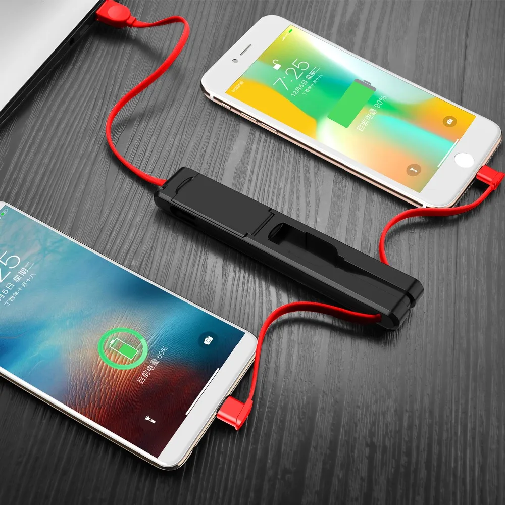 Оригинальный кабель Micro USB Oatsbasf 3 в 1 Type C 8 контактный для iPhone X 7 6 скрытая usb передачи