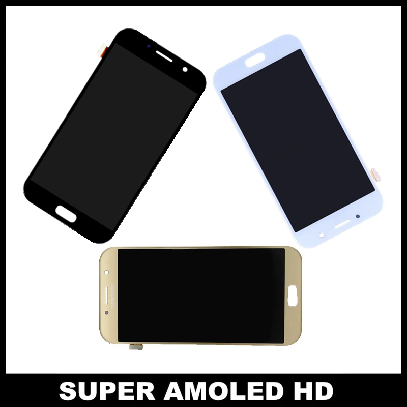 С сенсорным экраном дигитайзер дисплей для Samsung Galaxy A7 2017 A720 A720F A720M A720Y супер AMOLED LCD