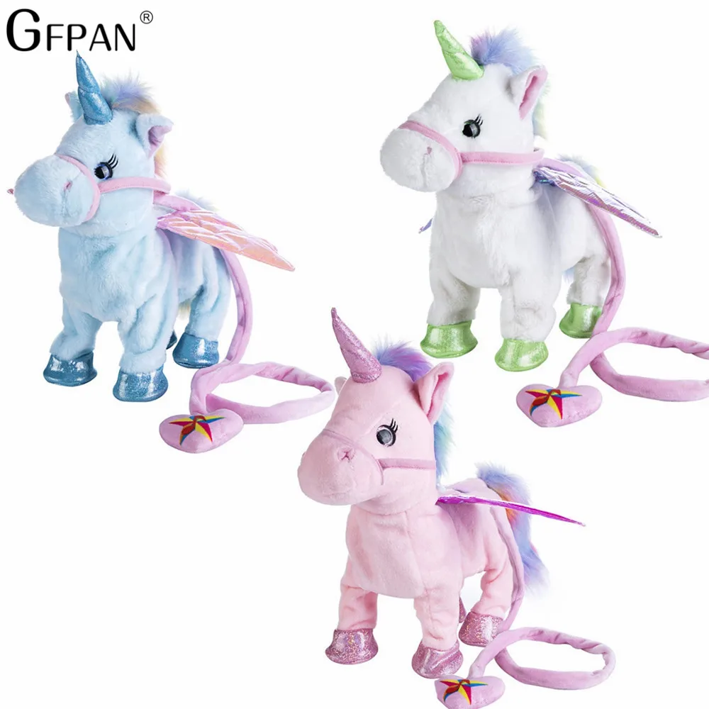 Лидер продаж волшебный ходячий Единорог toys35 см плюшевая игрушка мягкие игрушки