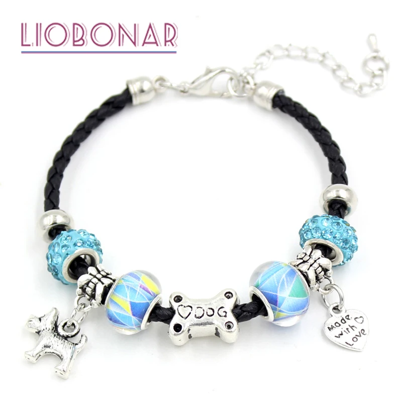 Новое поступление кожаный браслет из смолы и бисера животное подвески в виде