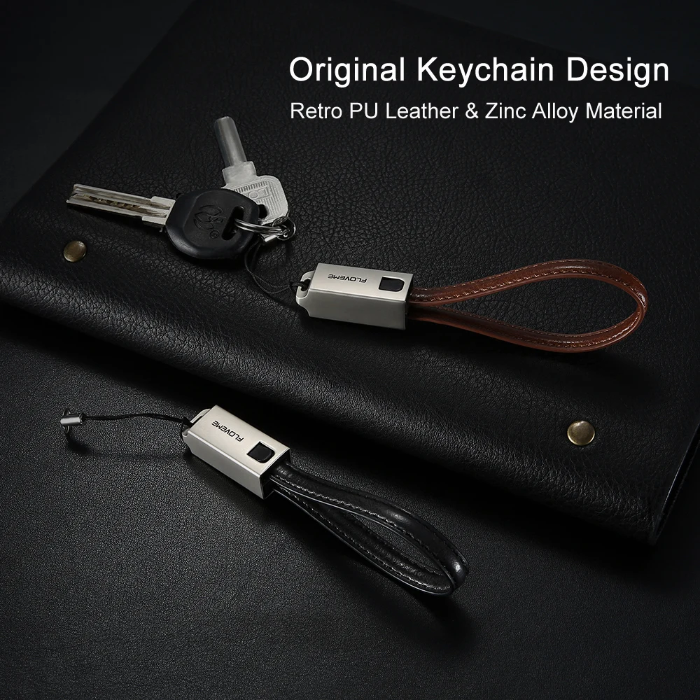 FLOVEME USB кабель для iPhone 7 8 Plus X 10 из искусственной кожи брелок зарядный кабель для iPhone 6 6S Plus 5 5S SE для Apple iPad