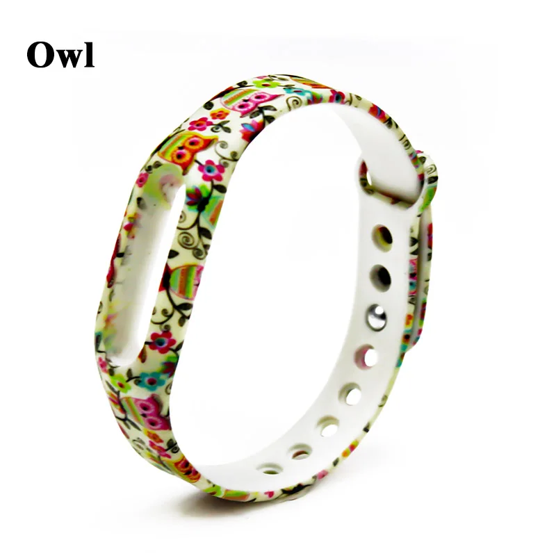 Owl Ремешок BOORUI для mi band 1s камуфляжные разноцветные силиконовые ремешки на запястье для Xiao mi band 1& 1S умный спортивный ремешок - Цвет: Owl