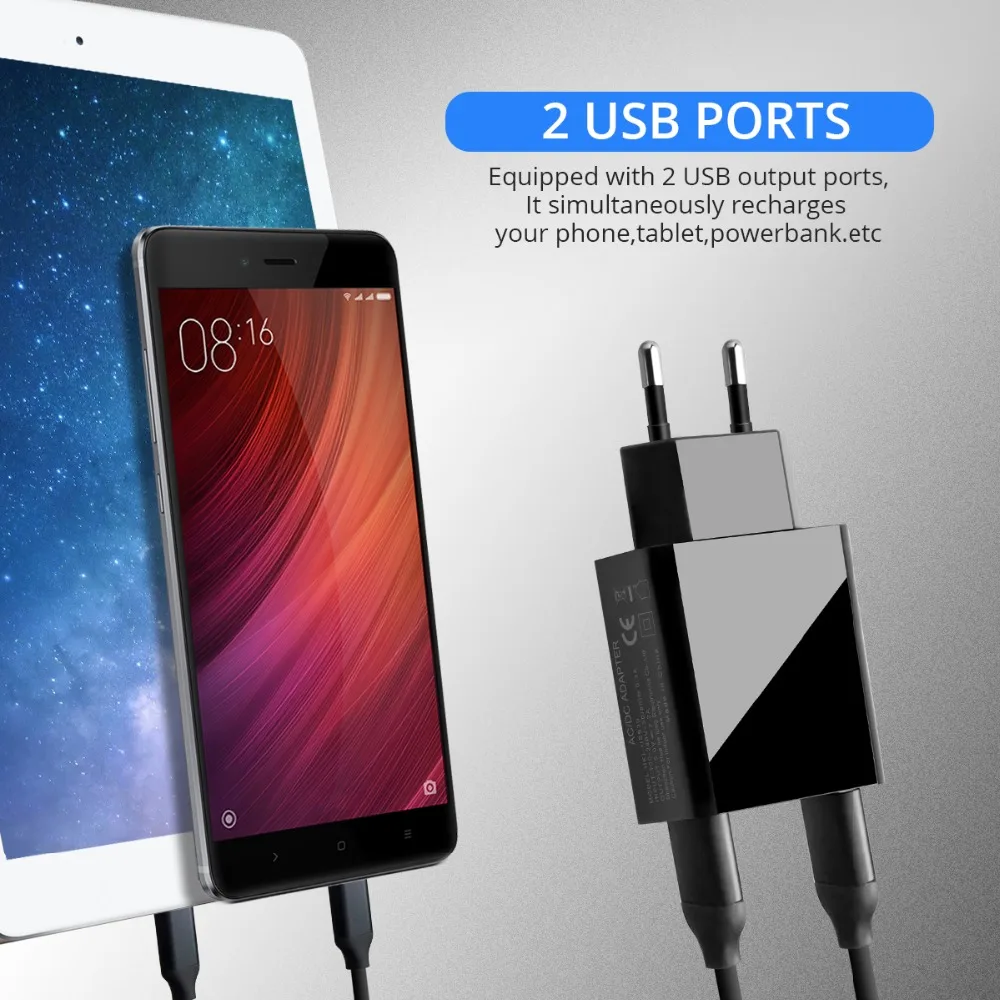ANMONE USB зарядное устройство 2 порта 5 В А выход адаптер универсальная быстрая