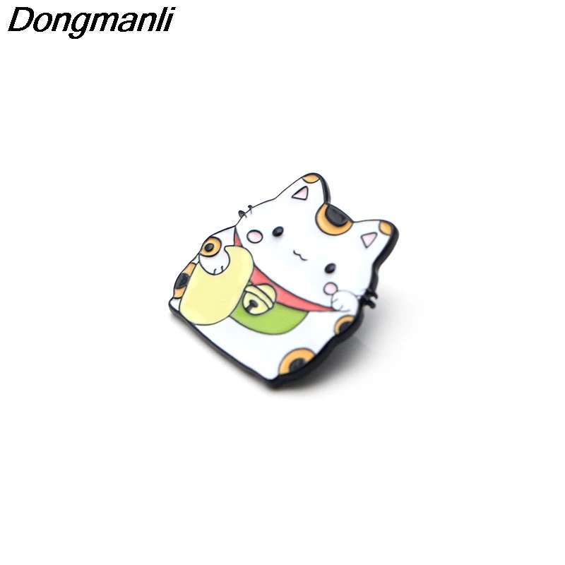 P2719 Dongmanli Япония милые Фортуны кошки эмалированные булавки и броши для женщин