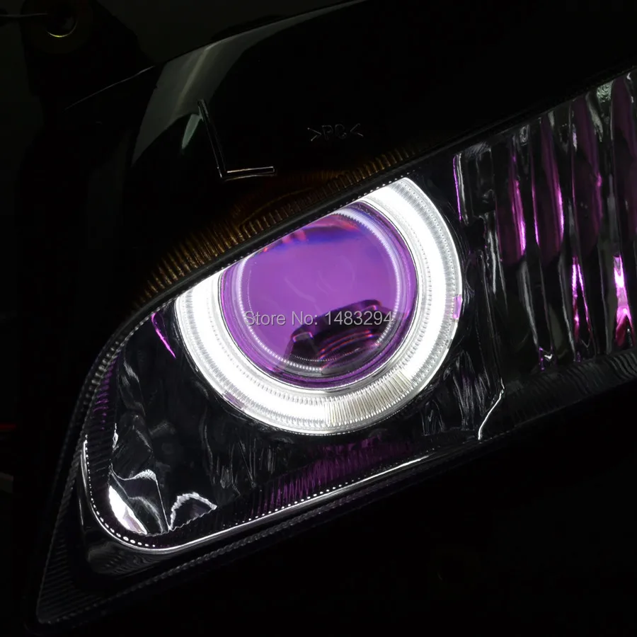 

Custom Assembled HID Projector Conversion Headlight White Angel&Purple Demon Eyes Fit For Honda CBR600RR CBR600 RR 07-12 Models