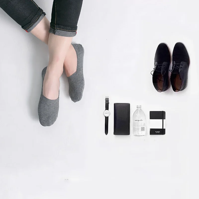 Носки мужские хлопковые 6 пар крутые прозрачные носки Незаметные эластичные из