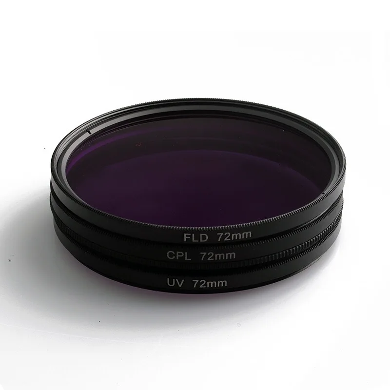 Комплект фильтров для объектива 49 мм 52 55 58 62 67 72 77 UV + CPL FLD 3 в 1 с сумкой Canon Nikon Sony Pentax