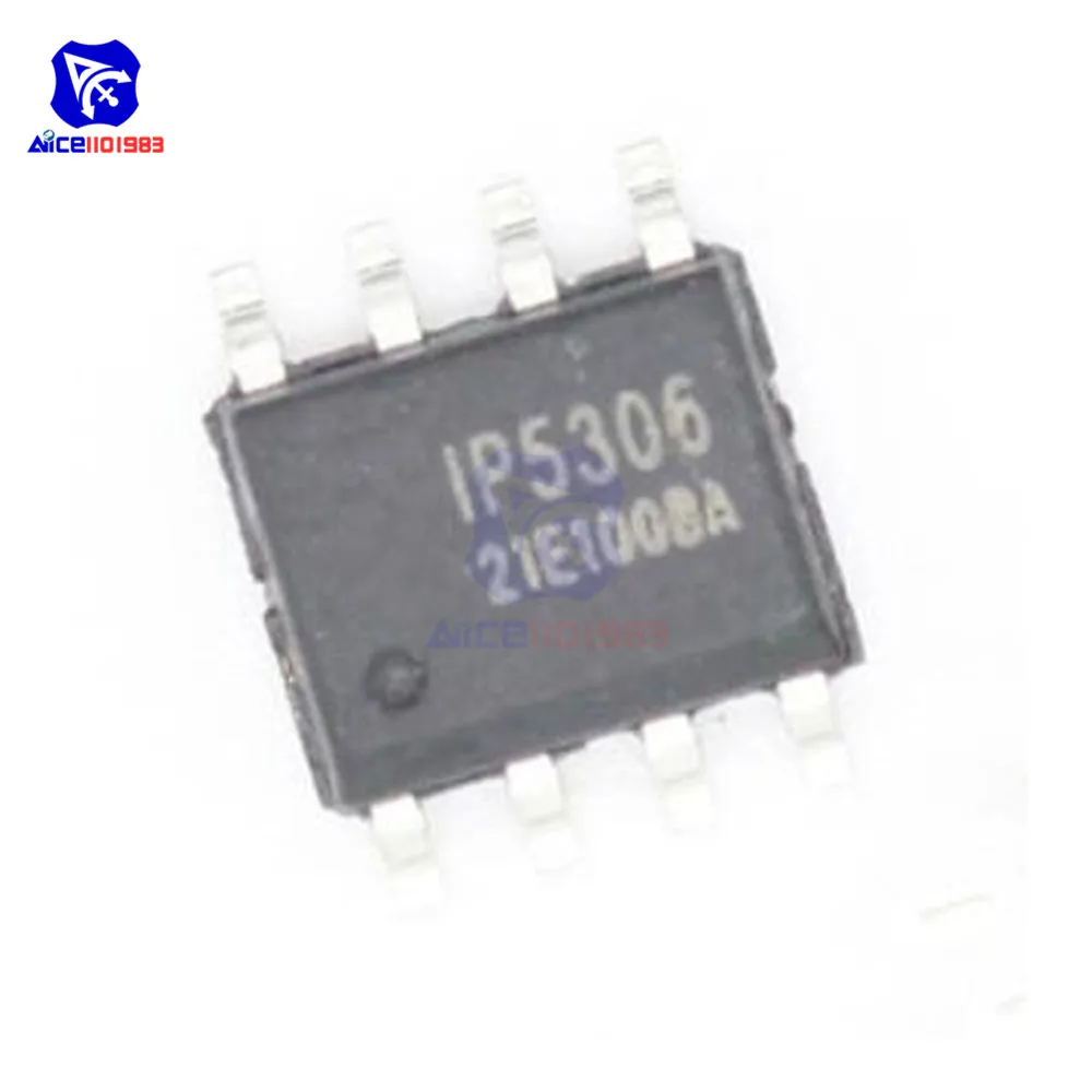 Микросхемы diymore 10 шт./лот IP5306 5306 SOP8 2.1A зарядка 2.4A разряд оригинальные Интегральные