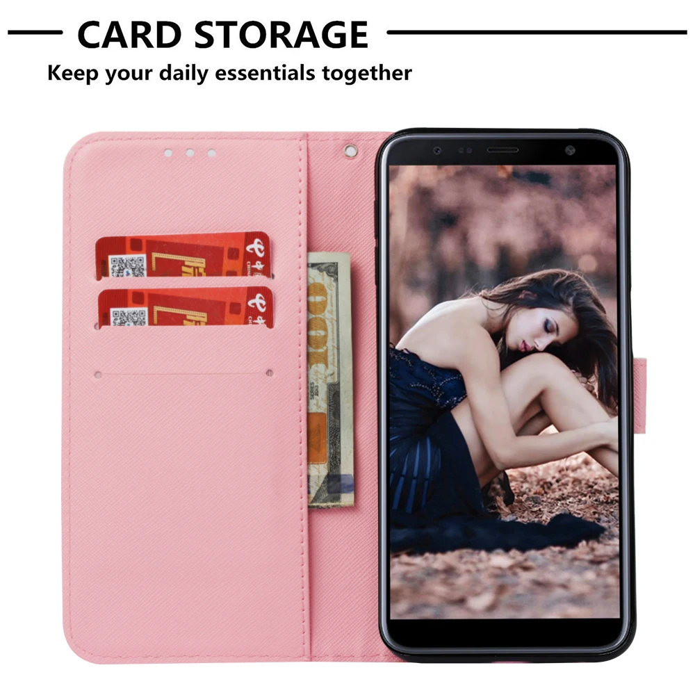 3D из искусственной кожи чехол-бумажник чехол для Samsung Galaxy J2 Pro J3 J4 Core J6 плюс J7 Duo J8 S9 S10 E Plus Note 9 8 чехол с откидной крышкой