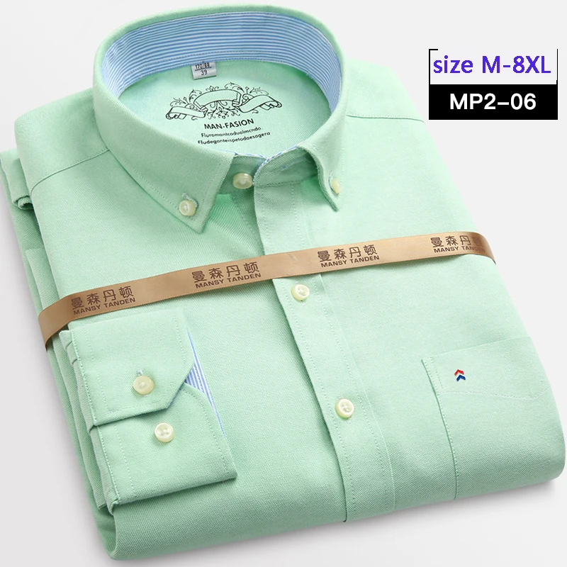 

Shirt Mens Long Sleeve Oxford Cotton Spinning new arrival men fashion casual high quality spring plus size M-4XL5XL6XL7XL8XL