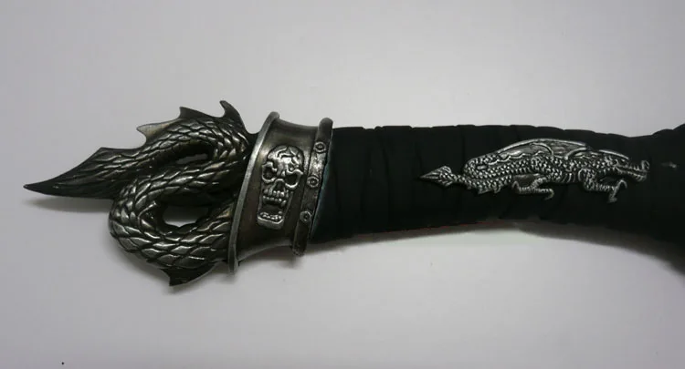 S0140 EXORCISING FIRE FLYING DRAGON AXE AX черная кожаная ручка с подставкой 14&quot|handle leather|handle axehandle