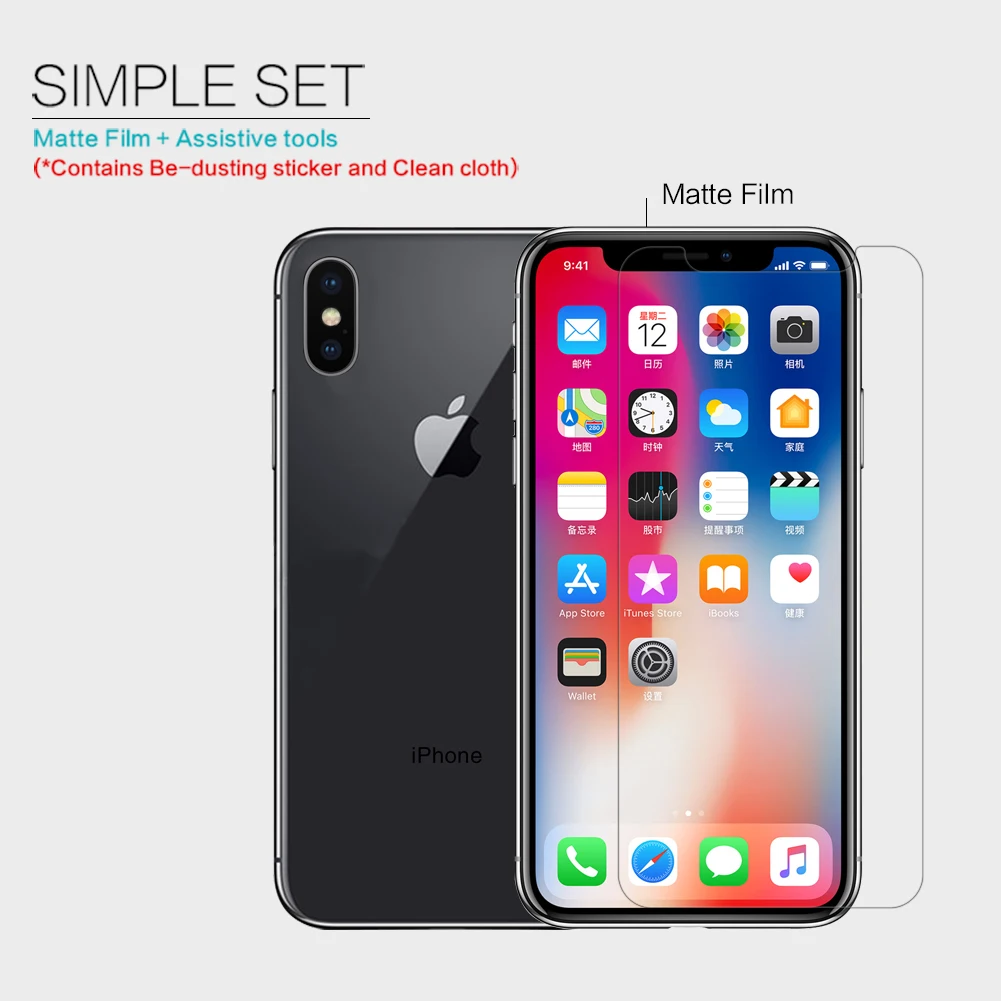 Антибликовая Защитная пленка Nillkin для iPhone X матовая защитная с защитой от