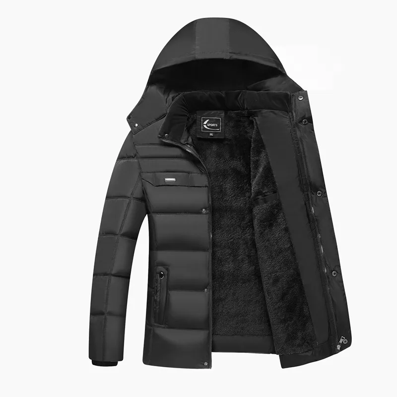 Новая утолщенная зимняя куртка мужские парки брендовая мужская одежда Флисовая