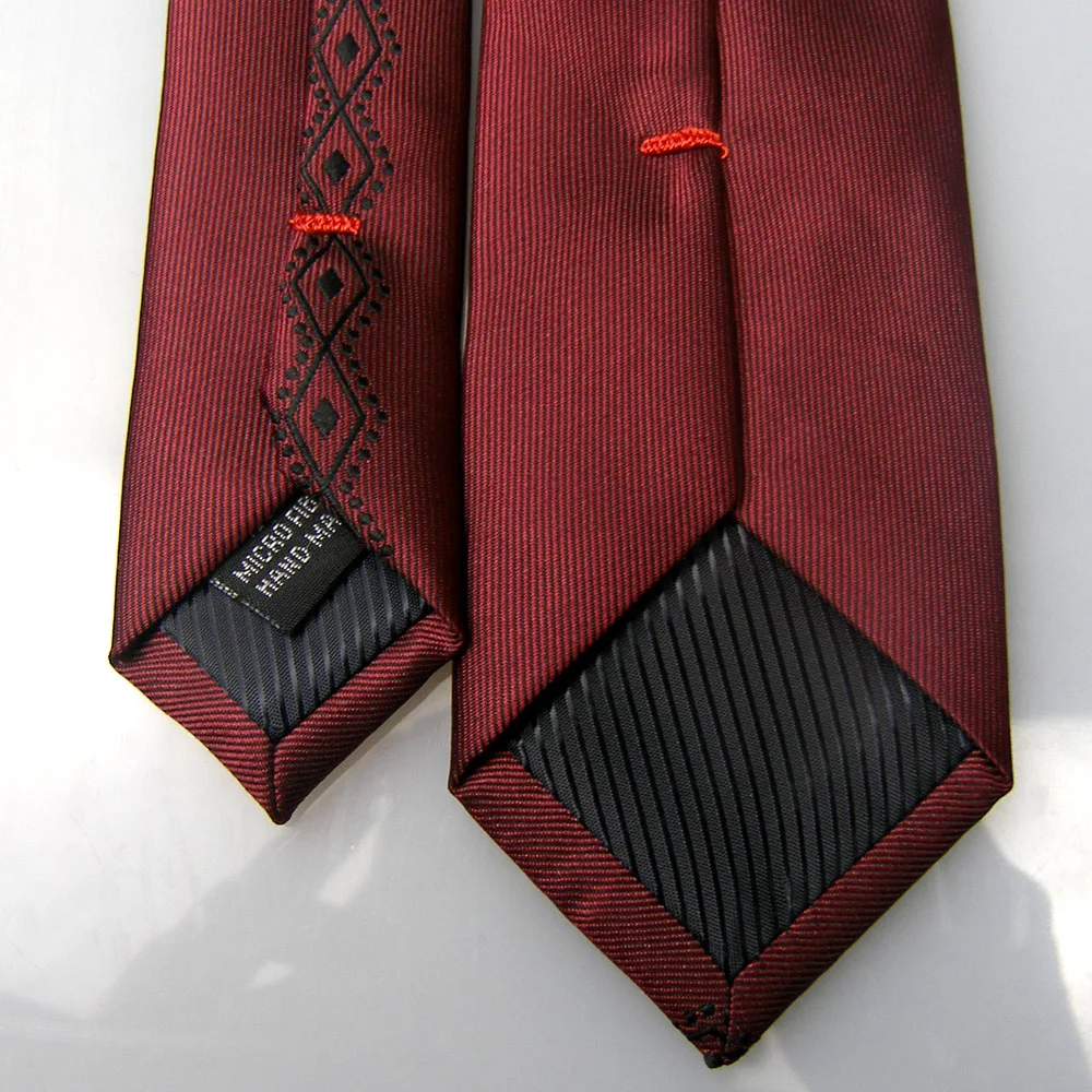 Мужские галстуки для костюма LAMMULIN с черным узлом контраст бордовое галстуком в