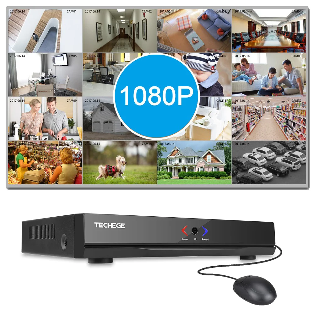Techege 8CH 1080 P POE NVR HD 48 В реального PoE сети видео IEEE802.3af для ip-камер ONVIF FTP P2P облако XMeye CCTV